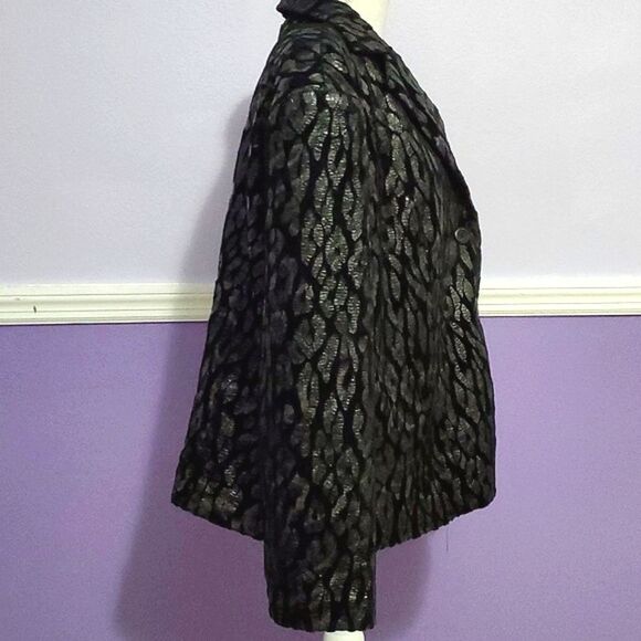 HOST PICK Bamboo Traders Black Leopard Print Boxy Long Sleeve Jacket - Picture 4 of 9